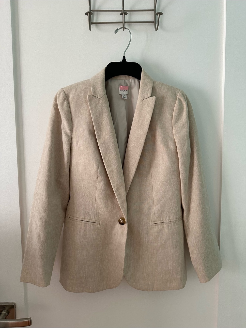 J. Crew Beige Linen Women’s Blazer, Size 2